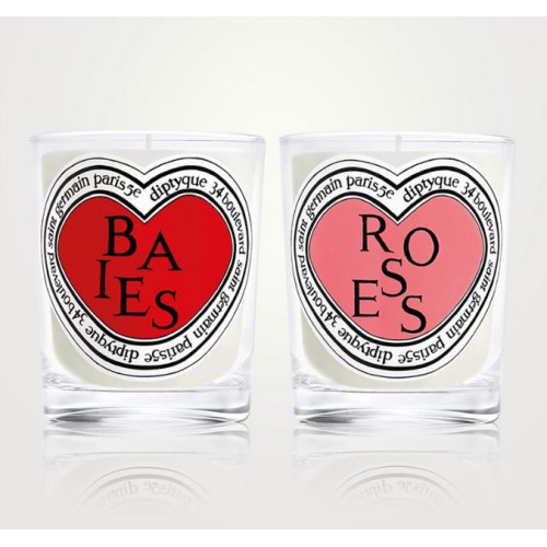 Diptyque  Cofanetto 2 Candele Baies + Roses Edizione San Valentino